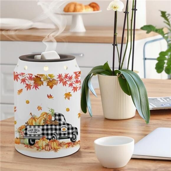 Fall Wax Melt Warmer Fall Decor‎ Truck Ceramic Wax Melt Warmer for Oil Candle